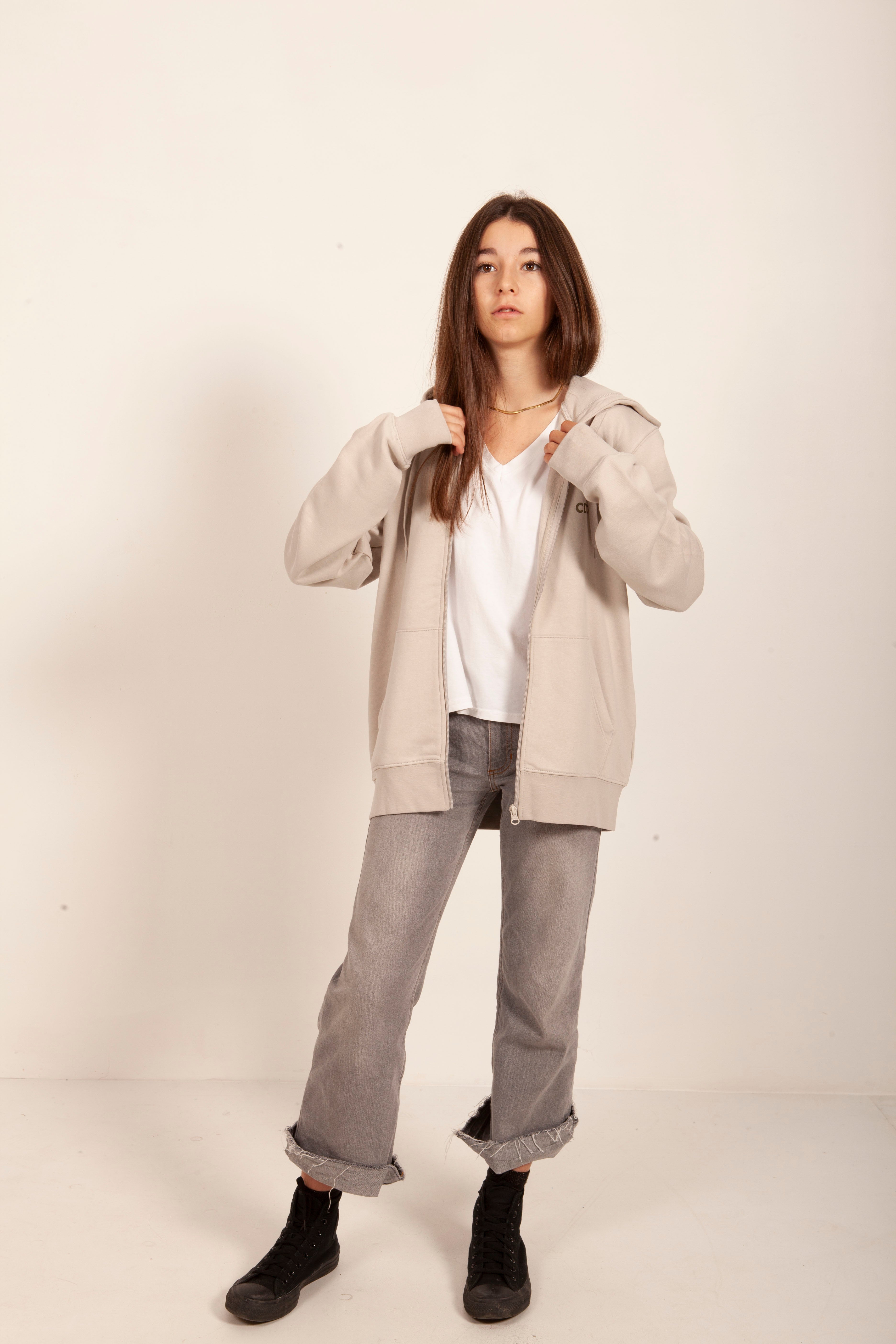 SUDADERA CREMALLERA GRIS/ANTRACITA VERDE "LA CORUÑA"